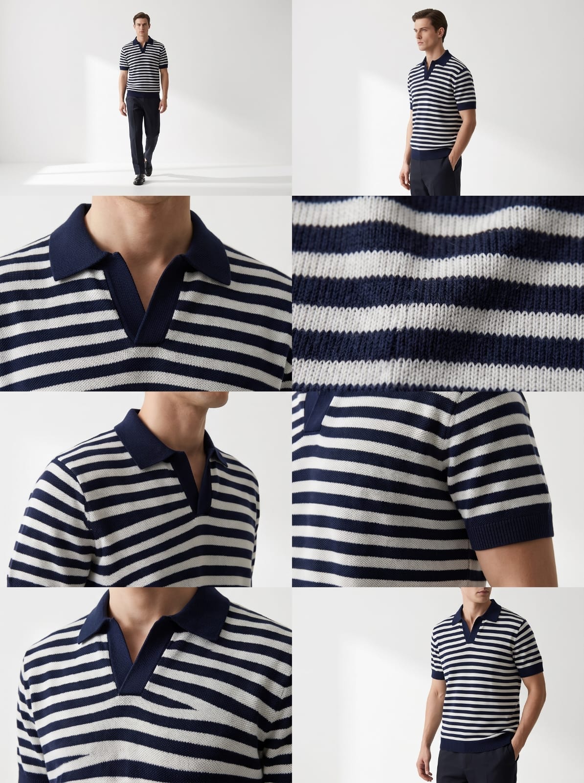 Striped Knit polo shirt